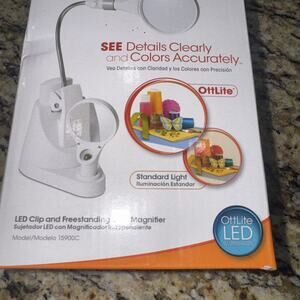 OttLite LED Magnifier Lamp Clip-On / Mount Flexible Craft Hobby Light New